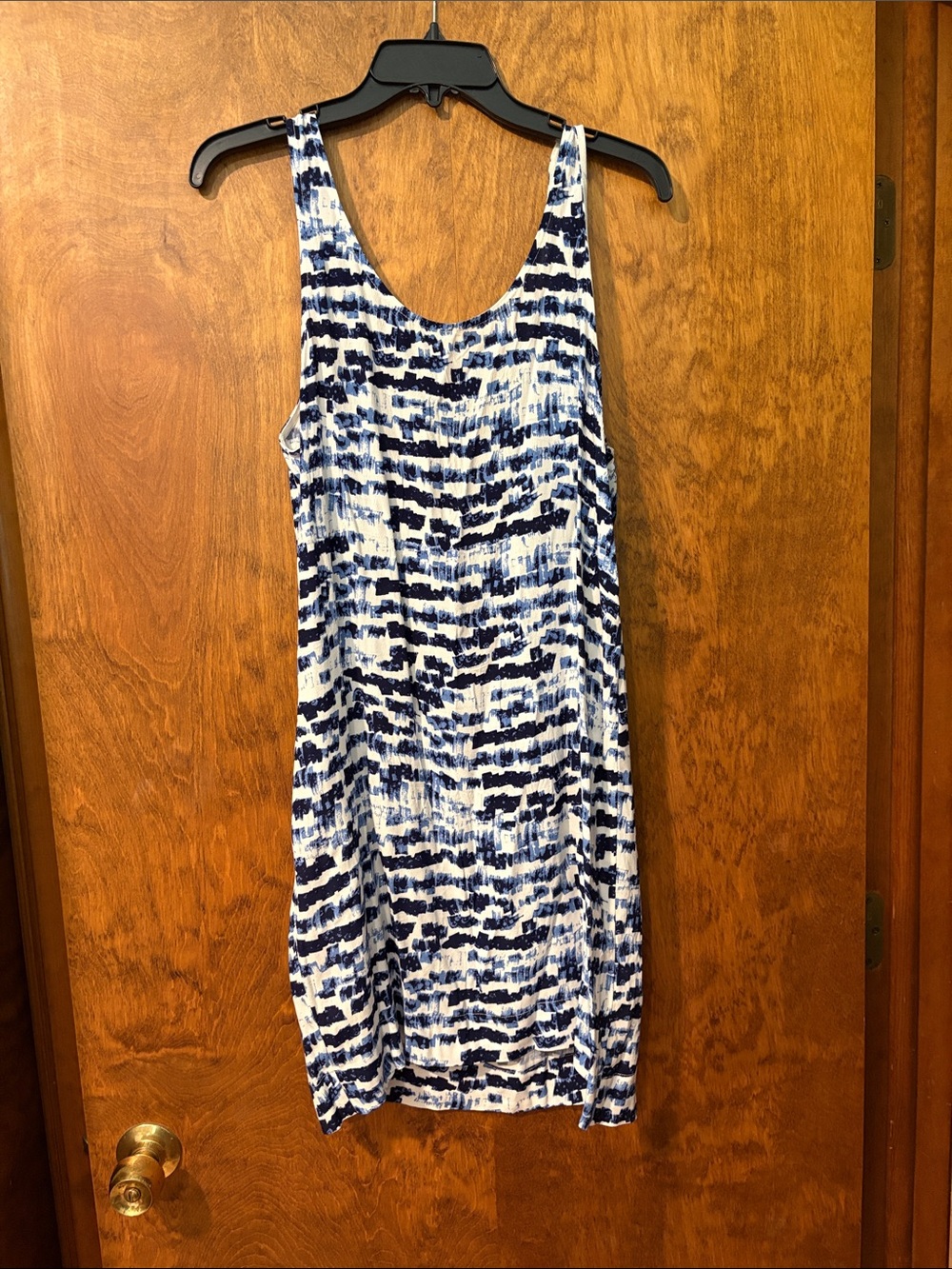 Sam & Lavi Navy and White Splash Print Scoop Back Dress